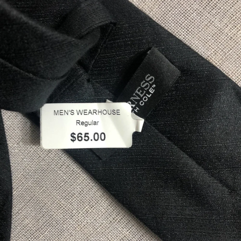 Kenneth Cole NWT black silk/cotton blend 57” long - Picture 5 of 5